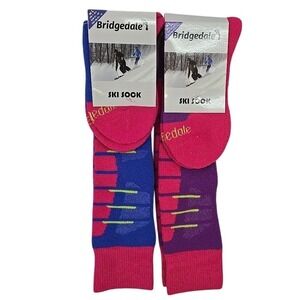 Bridgedale Performance Midweight Ski Snow Socks 2-Pack Over Calf Women LARGE